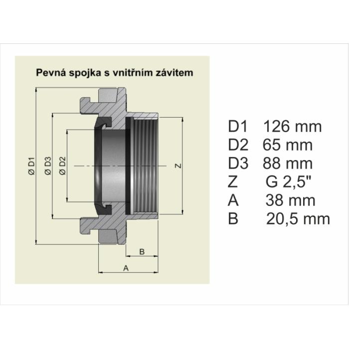 Spojka požiarna pevná B75 Al