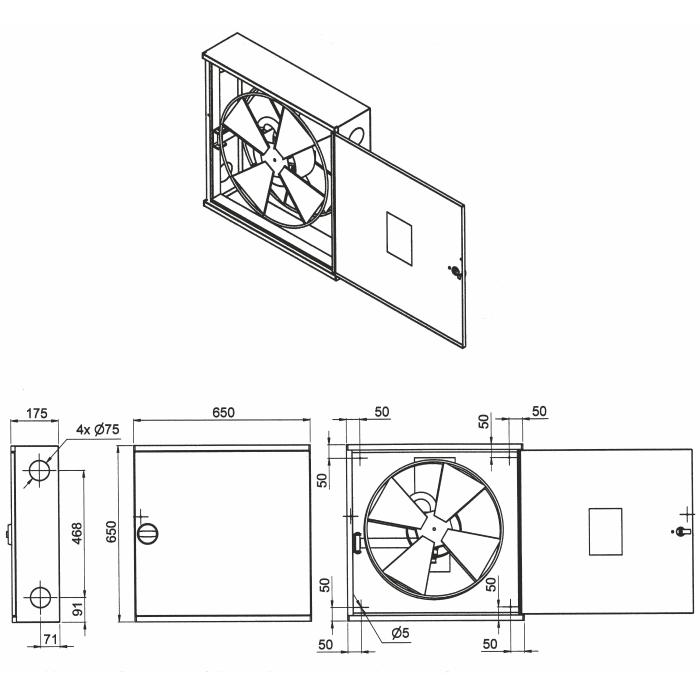 Hydrantový systém s hadicou D19 -20bm - presklené dvierka - prúdnica ekv. 6 - BIELA