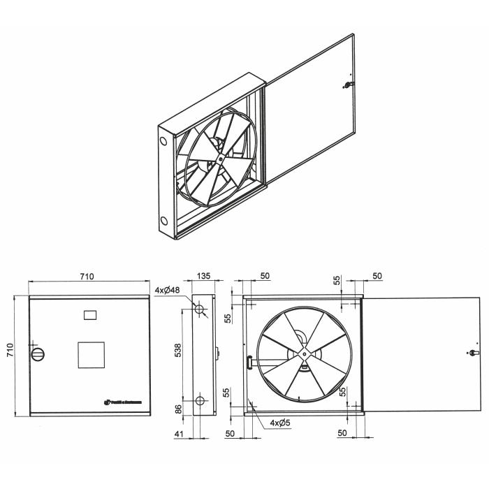 Hydrantový systém s hadicou D19 -20bm - presklené dvierka - prúdnica ekv. 6 - BIELA