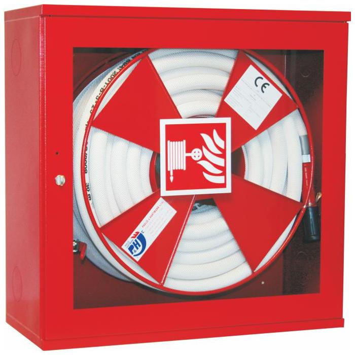 Hydrantový systém s hadicou D25 -30bm - presklené dvierka - prúdnica ekv.10 - ČERVENÁ